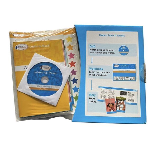 2009 Hooked on Phonics Learn to Read  Level 1 Second Grade Ages 7-8 New Open Box - Picture 3 of 3